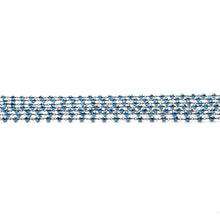 Load image into Gallery viewer, Metallic Blue Pyrite Faceted Bead Rosary Chain 3-3.5mm Oxidized Bead Rosary 5FT
