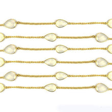 Load image into Gallery viewer, White Chalcedony 10-15mm Mix Shape Gold Plated Wholesale Connector Rosary Chain
