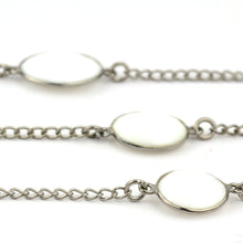 Load image into Gallery viewer, White Agate 10-15mm Mix Shape Oxidized Wholesale Connector Rosary Chain
