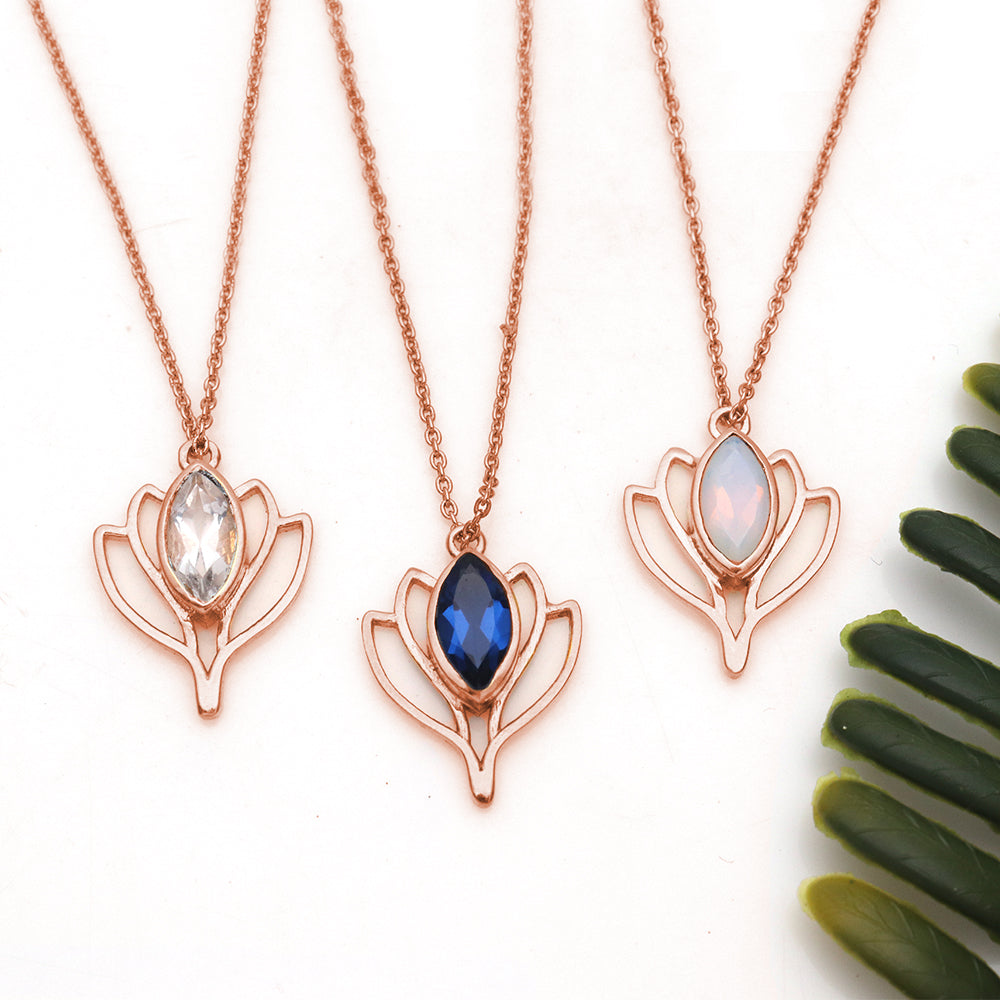 Lotus flower sale necklace rose gold